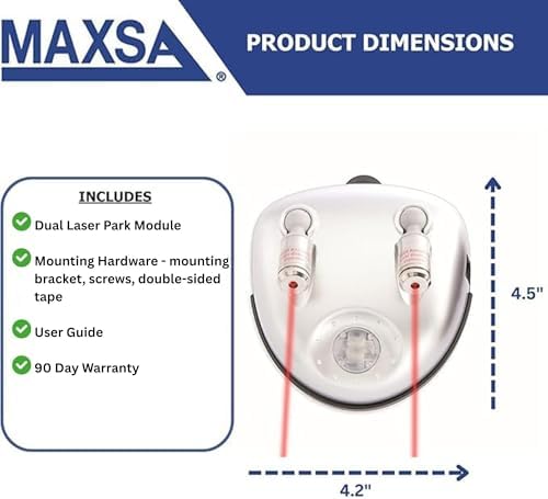 MAXSA 37110 Park Right Dual Laser Battery Powered Parking Guide Silver - Image 2