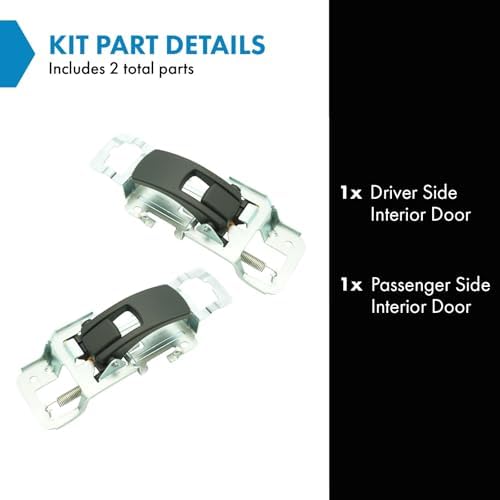 TRQ Door Handle Interior Inside Black Pair Set of 2 Front or Rear