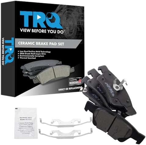 TRQ Rear Brake Pads Ceramic Hardware Wear Sensor