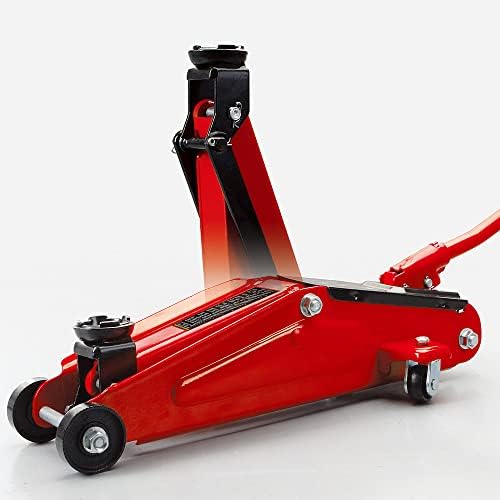 Big RED 2.5 Ton Low Profile Floor Jack, Portable Hydraulic Trolley Floor Service Jack with Blow Mold Carrying Storage Case, Red - Image 4