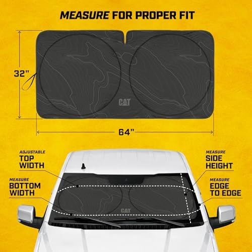 Windshield Sun Shade for Ford F-150 2009-2014, Foldable Truck Sunshade, UV Heat Blocker, Front Window Sun Shield, Interior Protection, Keeps Cab Cool, Heavy Duty Truck Accessory - Charcoal