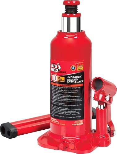 BIG RED T91003B Torin Hydraulic Welded Bottle Jack, 10 Ton (20,000 lb) Capacity, Red by BIGRED