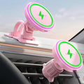 LISEN 15W MagSafe Car Mount Charger for iPhone 18 Pro Max, [Light Pink] Magnetic Wireless Car Charger, Dashboard & Air Vent Car Phone Holder Mount for iPhone 17-12, Samsung, Car Accessories for Women