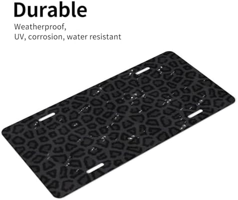 Black Leopard Front License Plate 6" * 12" for Women