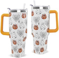 Halloween Tumbler with Handle 40 oz Pumpkin Ghost Spiderweb Coffee Travel Mug Stainless Steel Goth Insulated Cups Cute Halloween Decor Gifts by Unknown