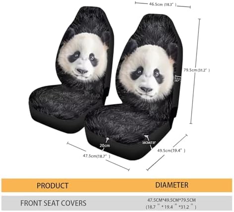 Talayituse Panda Print Car Seat Covers Set of 2, Breathable Front Bucket Seats Protector Auto Interior Accessories Decor Universal for Truck SUV Van