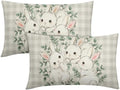 Easter Pillow Covers 12x20 Set of 2 Cute Bunny Rabbit Throw Pillow Covers Rustic Spring Pillowcase Linen Decoration Farmhouse Soft Decorative Plaid Cushion Case Couch for Indoor Outdoor Home Decor by Unknown