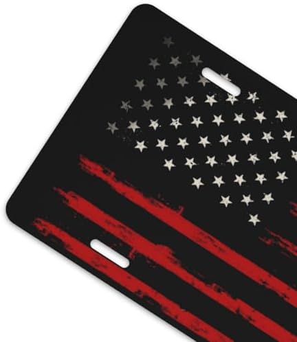 Red Vintage American Flag Front License Plate 6" * 12" for Women