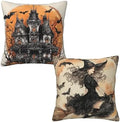 Witch Ancient Castle Throw Pillow Covers 18x18 inch Set of 2 Halloween Pillow Case Cushion Cover for Home Sofa Couch Living Room Car Decor by Mshutbna
