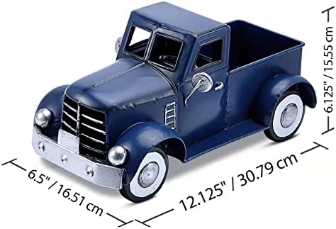 Farmhouse Blue Truck Table Decor, Vintage Metal Car Decoration - Image 6