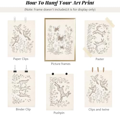 Nursery Woodland Animal Wall Art Baby Boy Canvas Wall Decor Vintage Forest Animal Art Prints Kids Room Poster Cottagecore Deer Fox Pictures Painting Neutral Artwork for Bedroom 12x16x5 Inch Unframed - Image 7