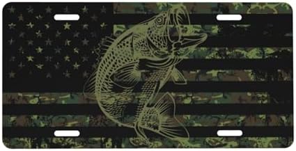 Camouflage Flag Fish Front License Plate 6" * 12" for Women
