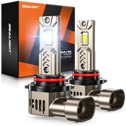 SEALIGHT 2026 New 9005 LED Light Bulbs, HB3 Driving Bulb 1200% 70,000LM Super Bright 6500K Cool White, Real 1:1 Stock Size, Easy Plug-N-Play, IP68 Waterproof,70000Hrs+ Lifespan, Pack of 2