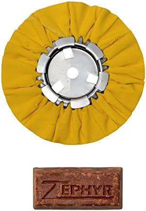 Zephyr Products AWY58-8WB Yellow 8" Airway Buffing Wheel with 1 LB Tripoli Bar Heavy/Medium Cut, 1 Pack by Zephyr