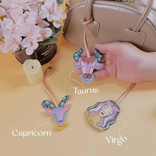 Zodiac Horoscope Bag Charm - Unique Purse Charm Keychain for Backpacks