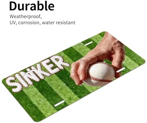 Baseball Sinker Front License Plate 6" * 12" for Women