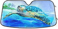 Sea Turtle Car Windshield Sun Shade Watercolor Beach Ocean Animal Foldable UV Ray Sun Visor Protector Sunshade to Keep Your Vehicle Cool (55" x 27.6")
