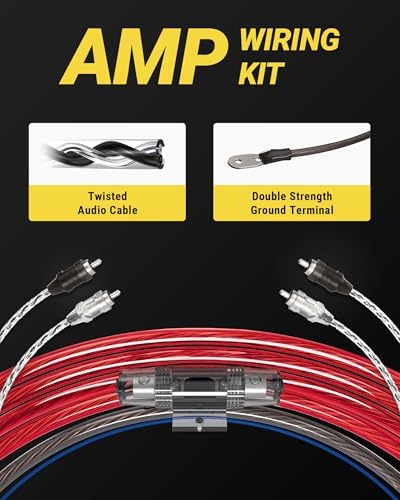 Scosche KPA6CC 6 Gauge 2-Channel Amp Wiring Kit, Complete Amplifier Installation Kit for Car Speakers & Subwoofers with Power & Ground Cables, RCA Audio Cable, Speaker Wire, Fuse Holder & Terminals