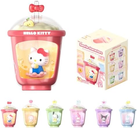 Sanrio Blind Box Light Up Absorption Movable Swing Toy Hello Kitty Kuromi Cinnamoroll Pochacco My Melody Sweet Piano Milk Tea Cup Series for Home Car Decor Birthday Gifts, Random One Figure by MINILIKE