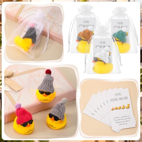 Liliful Mini Rubber Ducks with Glasses Hats, 108 Sets, Elegant Christmas - Image 5