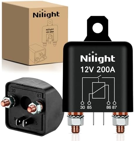 Nilight 12V 200A 4 Pin SPST Starter Relay Heavy Duty Switch for Car RV