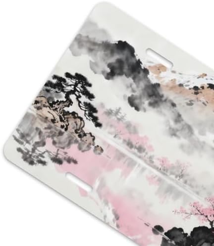 Cherry Blossoms Snow Mountain Front License Plate 6" * 12" for Women