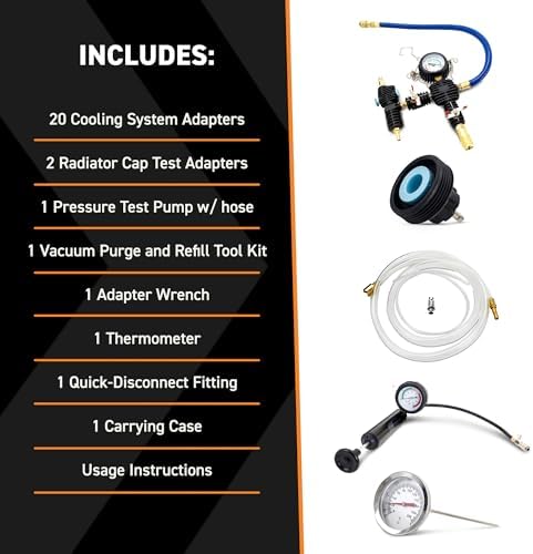 Mishimoto MMTL-CPT-28 Coolant Pressure Tester and Vacuum Refill Kit, 28-Piece Universal Fit, Black - Image 3