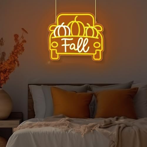 Huquary Fall Neon Sign Pumpkin Truck Decor LED Lights Decorations - Image 5