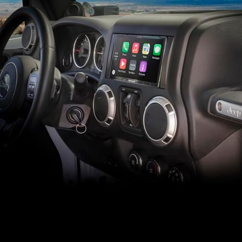 Scosche ICCR6BN Double DIN Radio Installation Dash Kit Compatible with Select 2007-2019 Chrysler, Dodge, Jeep and RAM Vehicles - Complete Aftermarket Car Stereo Install Kit - See Fit Guide In Images