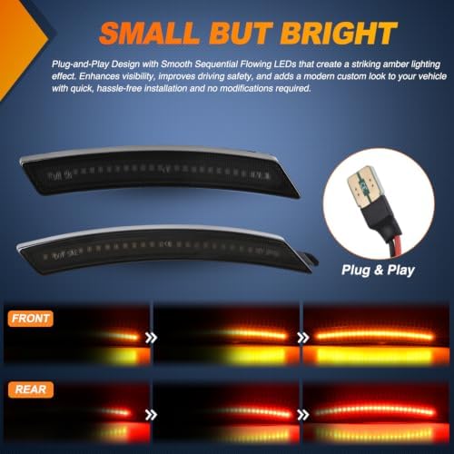 Nilight Fender Side Marker Lights 4PCS for 2005-2016 MINI Cooper R55/R56
