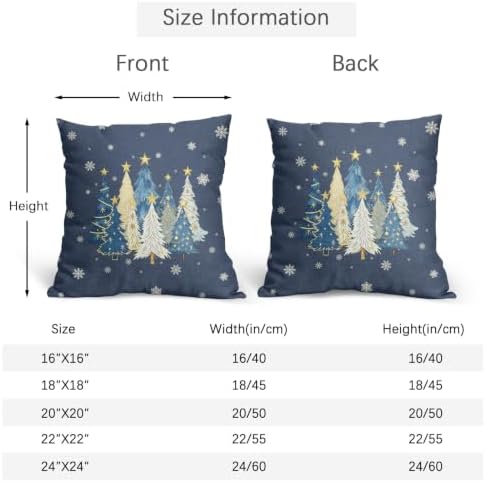 Christmas Tree Pillow Covers 24x24 Set of 2 Navy Blue Highly Absorbent - Image 4