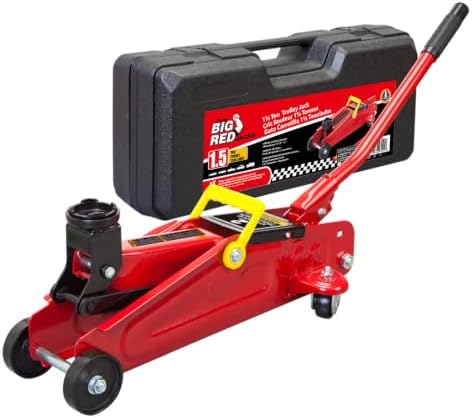 BIG RED 1.5 Ton Hydraulic Floor Jack, Trolley Service/Floor Jack with Case by BIGRED