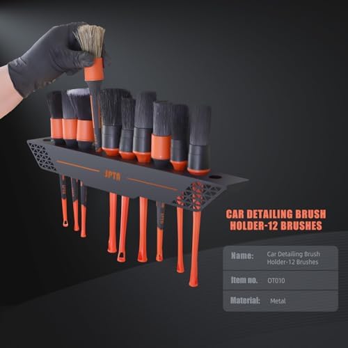 SPTA Car Detailing Brush Holder Detail Brush Rack Detailing Brushes Organizer, Ideal for Garage Workshop, Putting 12 car Detailing Brushes - Image 2