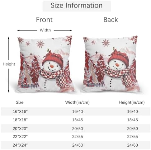 Merry Christmas Snowman Pillow Covers 24x24 Set of 2 Highly Absorbent - Image 4