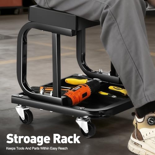 DNA MOTORING Mechanics Roller seat, Rolling Creeper Garage/Shop Seat - Image 5