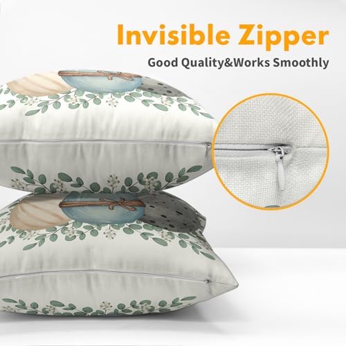 Easter Pillow Covers 18x18 Set of 2 Spring Throw Pillow Covers Rustic Cute Eggs Pillowcase Linen Decoration Farmhouse Soft Decorative Blue Cushion Case Couch for Indoor Outdoor Home Decor - Image 5