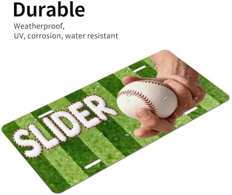 Baseball Slider Front License Plate 6" * 12" for Women