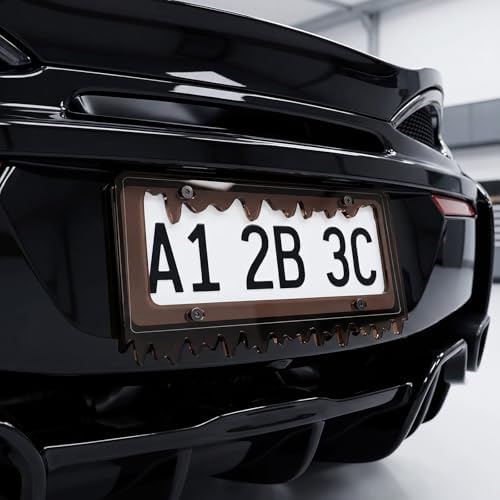 Timtin 1 Set Fluorescent Black License Plate Frame, Style 1
