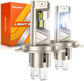 SEALIGHT H4 LED Bulbs, 66000LM Super Brighter, 6500K Cool White 9003 Driving Light Bulbs, 1:1 Size S6-Pro HB2 9003 Fog Light, IP68 With Cooling Fan, Plug and Play, Pack of 2