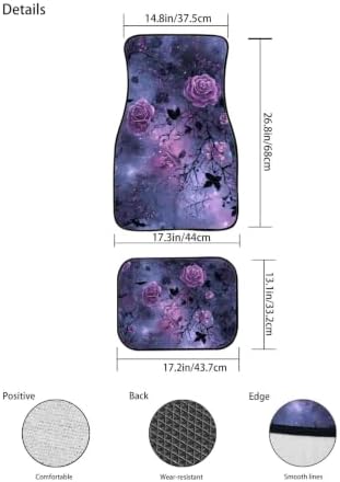 Witch Carpet Vehicle Floor Mats for All Saints'Day Gothic All Weather 4 Piece Fit Floor Mat Spooky Silhouette Interior Accessories Anti Slip Mats for Row