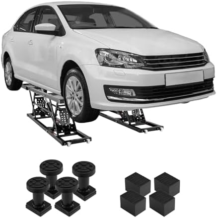 VEVOR Portable Car Lift - 5,000 LBS Capacity, Extended-Length Plates, 25.6" Max. Height, Heavy-Duty Carbon Steel Truck Lift with 120V Power Unit by VEVOR