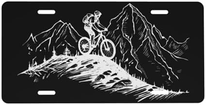 Mountain Biker Slope Peaks Front License Plate 6" * 12" for Women