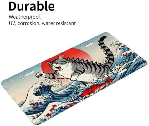 Wave Cat Fish Sun Front License Plate 6" * 12" for Women