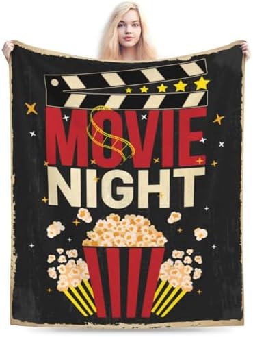 Socira Movie Blanket Movie Room Decor Cinema Posters Blanket Christmas Birthday Valentines Day Acting Gifts for Actor Director Popcorn Throws 50"X40" Small by Socira
