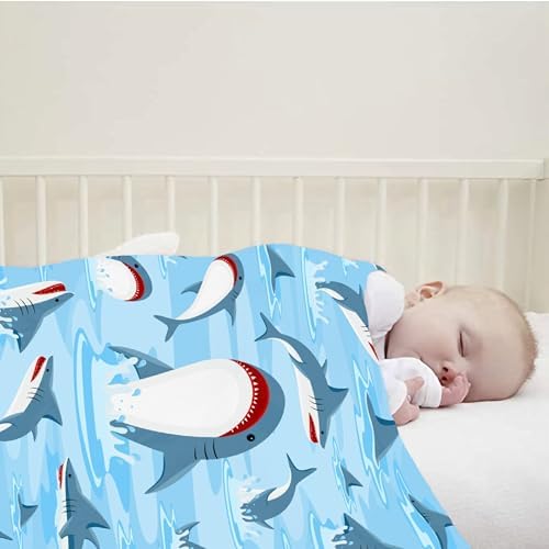 Cute Sharks Blanket Gifts for Girls Boys Women - Super Soft Cozy Warm Throw Sheet for Couch Bed Sofa Office Decor All Season 30"x40" Pets - Image 2