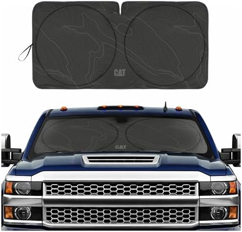 Windshield Sun Shade for Chevy Silverado 3500 2015-2019, Foldable Front Window Sunshade, UV Heat Blocker, Interior Protection Sun Shield, Keeps Truck Cab Cool, Heavy-Duty Truck Accessory - Charcoal