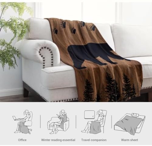 Jekeno Bear Throw Blanket Gifts for Kids Teen Adult 80"x60" - Image 5