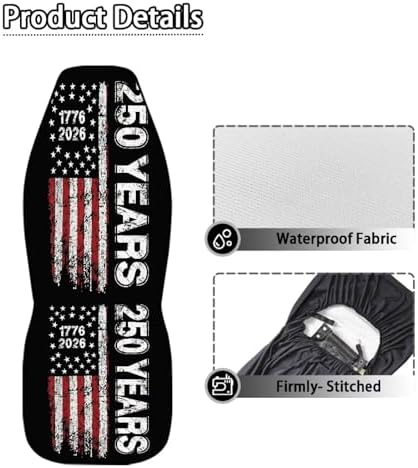 Car Accessories Car Seat Covers for Women Men Front Seat Bucket Cover Protection 250th Anniversary US Flag 1776 2026 Car Accessories Universal Fit for Most Vehicle
