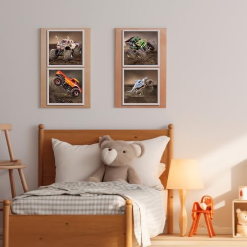 CSLGQGV Car Poster Vintage Racing Car Wall Art Supercar Canvas Prints Painting For Men Room Pictures Guys Dorm Room Aesthetics Decor Bedroom Office (Unframed,8×8inch,4pcs) Devil Truck - Image 4