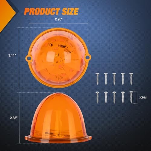 Nilight Cab Roof Marker Light 5 PCS 18 LED Amber Top Clearance Lights